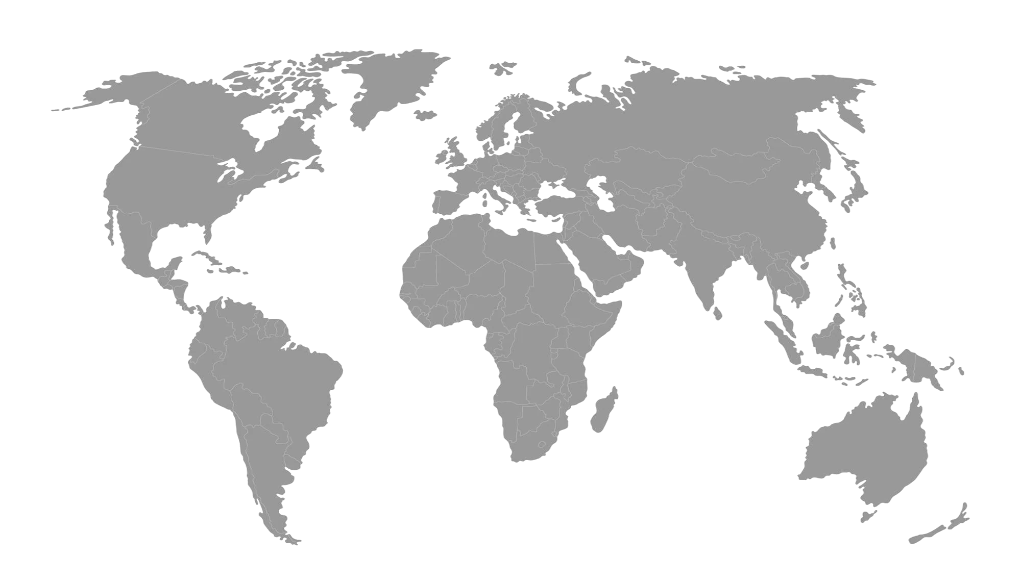 World map showing FruGreen global market regions
